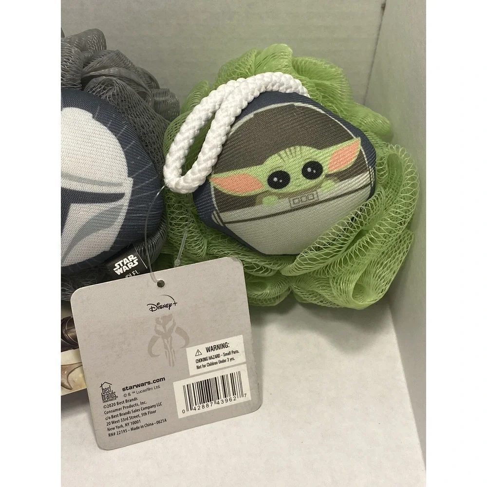 3‎ BATH POUFS star wars the mandalorian by best brands KIDS LOOFAH